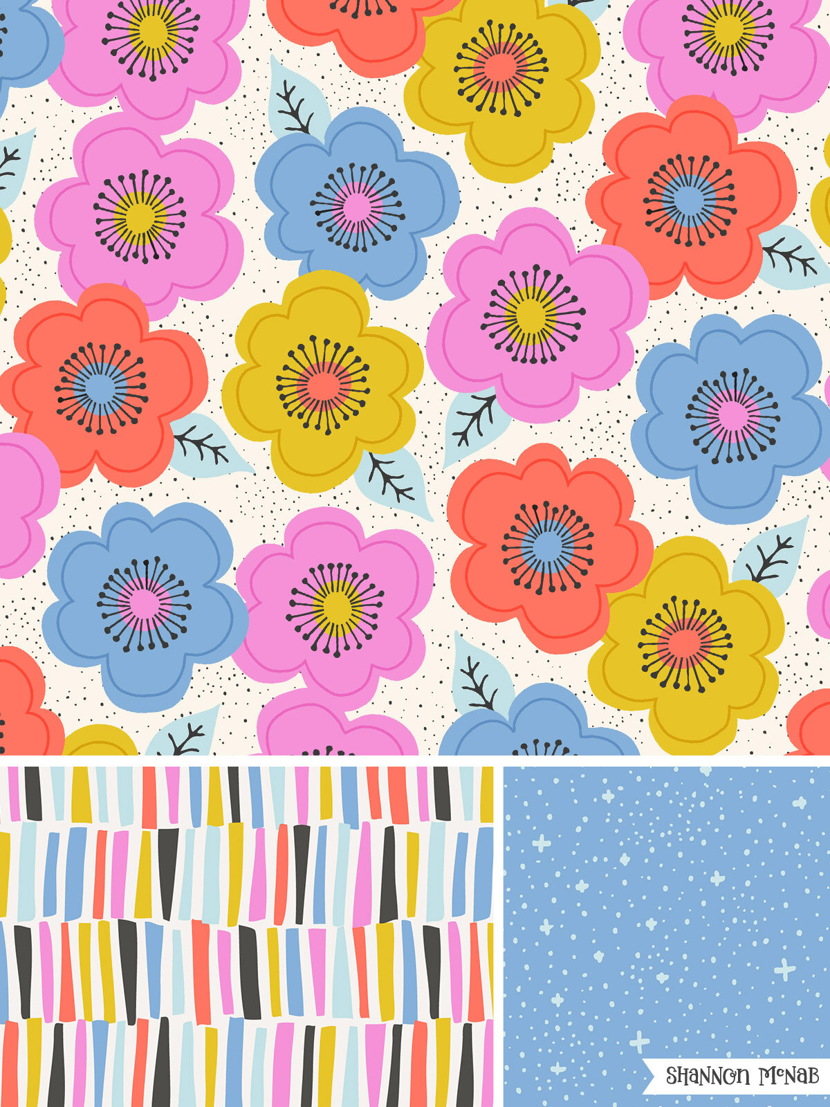 Shine Bright Floral Pattern Collection by Shannon McNab