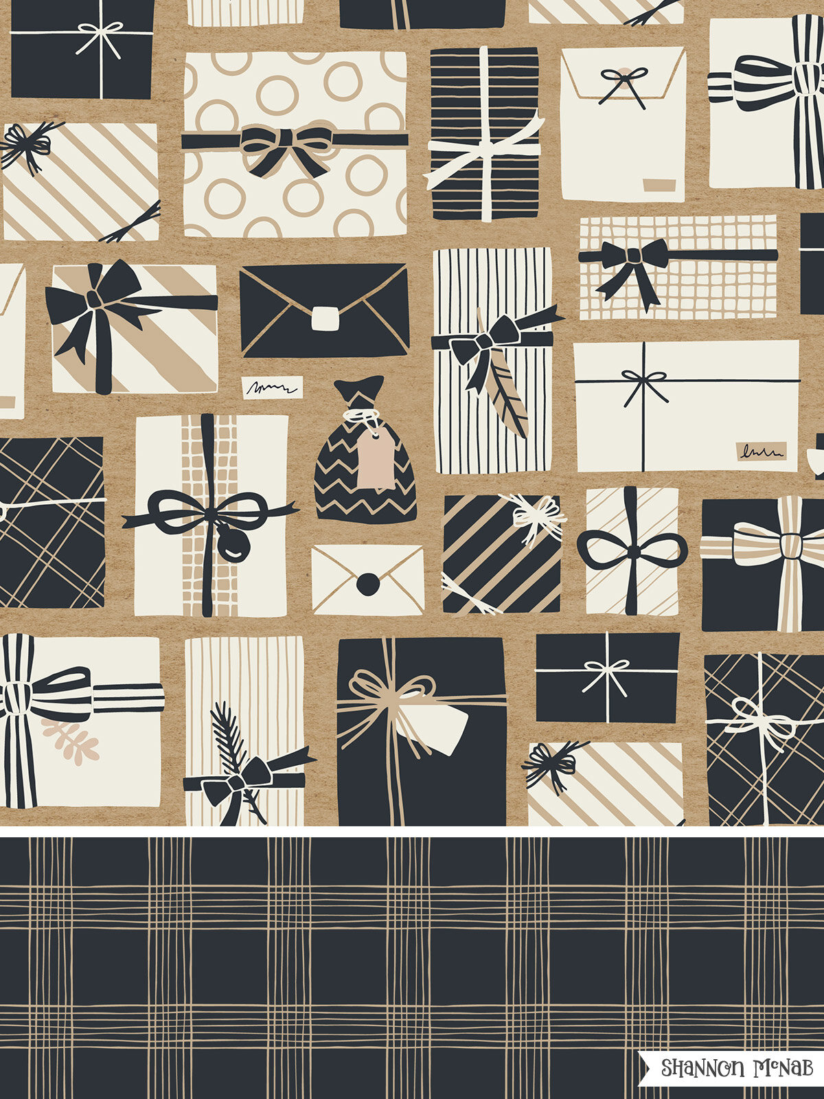 Brown Paper Packages pattern design by Shannon McNab | sketchdesignrepeat.com