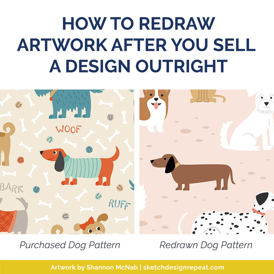 How to redraw artwork after you sell a design from your art licensing portfolio | sketchdesignrepeat.com