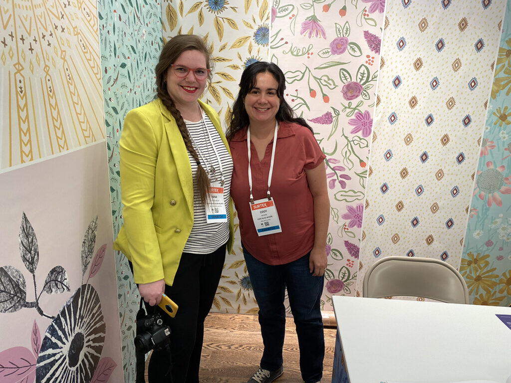 Surface designers Nina Schindlinger and Cody Moore | My Journey to Surtex: From Art Buyer to Exhibitor | Sketch Design Repeat