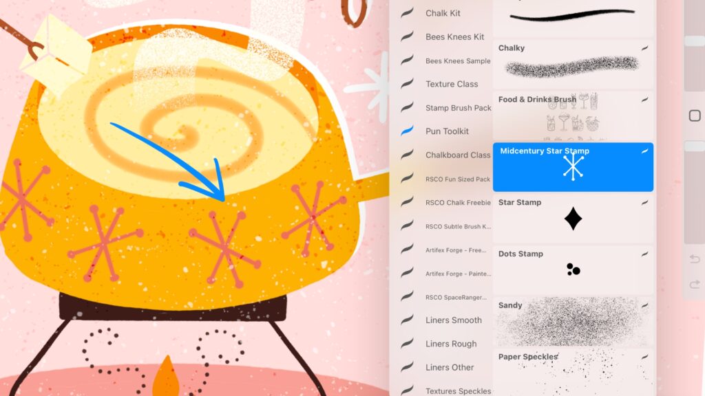 Procreate art by surface designer Claire van Kuijck | Brushes in Procreate: Streamline Your Surface Design Process | Sketch Design Repeat